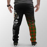 Clan Menzies Green Modern Tartan Crest Jogger Sweatpants  Alba Celtic Style UJ72 Clan Menzies Tartan Today